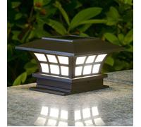 Poteau Solaire Cap Lumière Moderne Borne Colonne Lampe Éclairage Extérieur ABS Extérieur Pilier Lampe Étanche IP65