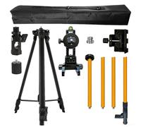 Poteau Télescopique avec Trépied, 3m/10ft Tige Telescopique Niveau Laser pour Rotatif et Niveau Lasers, Support Niveau Laser avec Filetage Extérieur 1/4" et Adaptateur de Filetage 5/8"
