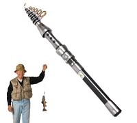 Poteau télescopique - Bâton de Lancer 1,8 m-2,1 m, Fibre résistante à l'usure, Conception Pliante compacte, composant métallique Robuste | Fourniture de pêche Professionnelle pour Sac à Dos, Camping,