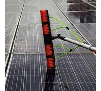 Poteau télescopique de nettoyage de fenêtre avec brosse à eau Idéal pour le nettoyage des panneaux solaires et photovoltaïques Tête de brosse de 50 cm pour une connexion efficace du tuyau