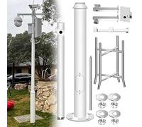 Poteau vertical universel pour caméras de sécurité et lampadaires solaires, support de montage extérieur, poteau autoportant de 2 m à 5 m pour jardin et allée