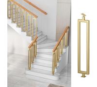 Poteaux carrés de Baluster d’escalier, Balustres d'escalier réglables en fer doré rectangulaires creux 60-120 cm(Floor Mount,75cm(29 1/2"))