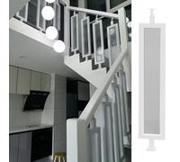 Poteaux carrés de Baluster d’escalier, Ensemble de balustres d'escalier en fer et verre avec vis, blanc noir, 75-120 cm(White,80cm(31 1/2"))