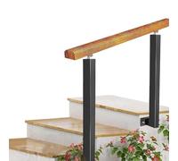 Poteaux carrés de Baluster d’escalier, Kit de rampe d'escalier réglable en bois avec balustres fer forgé, dimensions intérieures et extérieures(Height 85cm,140cm)