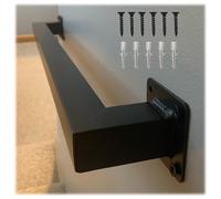 Poteaux carrés de Baluster d’escalier, Rambarde d'escalier en fer multicolore, plusieurs tailles, for fixation murale intérieure et extérieure(Black,240cm/94.5in L)