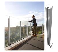 Poteaux de balustrade en acier inoxydable pour panneaux de verre de 10 à 12 mm, clôture de sécurité extérieure/balcon, colonne de garde-corps de grenier et d'escalier (poteau d'extrémité droit, 80 cm