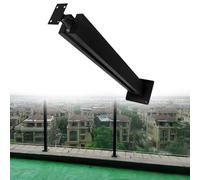 Poteaux de balustrade en verre Balustres Carrés En Acier Inoxydable, Poteaux De 7 Mm D'épaisseur Avec Vis, Kits De Balustrade D'escalier Carrés Noirs Pour Grenier(C - MID,Height 70cm)