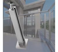 Poteaux de balustrade en verre Colonnes De Balustres D'escalier Carrées, Poteaux De Garde-corps Sans Perçage - Balustres De Garde-corps Inoxydable Réglables À 270°(C-MID,Height 60cm)