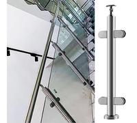 Poteaux de balustrade en verre et acier inoxydable for systèmes de garde-corps intérieurs et extérieurs - Support de fixation durable for villas(Silver Mid Post,95cm)