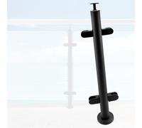 Poteaux de balustrade en verre Poteau D'angle De Balustrade Sans Perçage, Poteau De Clôture En Verre Noir Pour Escalier De Terrasse, Cour/passerelle Piétonne Poteau De(B-EDGE,Height 120cm)