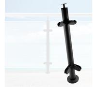 Poteaux de balustrade en verre Poteau D'angle De Balustrade Sans Perçage, Poteau De Clôture En Verre Noir Pour Escalier De Terrasse, Cour/passerelle Piétonne Poteau De(B-CORNER,Height 60cm)