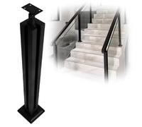 Poteaux de balustrade en verre Poteaux Balustres En Métal Argenté, Kits De Garde-corps D'escalier Intérieur Pour Terrasse/balcon D'appartement/terrasse Panoramique(B - CORNER,Height 100cm)