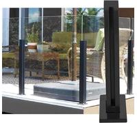 Poteaux de balustrade en verre robuste pour panneaux de 10/12 mm, colonne de support de clôture de 110 cm, poteau d'extrémité durable pour terrasse, solution de sécurité extérieure moderne