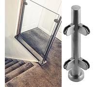 Poteaux de balustrade pour escaliers - Kit de rampe en verre avec pinces à ergot, système de garde-corps rond pour intérieur et extérieur