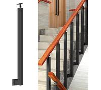 Poteaux de Balustre Carrés-Balustres de Garde-Corps Métalliques Réglables À 270° avec Kits de Vis de Fixation À Embase Plate,Poteaux de Rampe en Fer pour Terrasse (Size:A-85cm,Color:1PCS Side Mount)