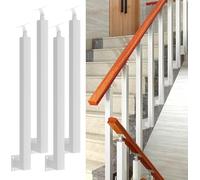 Poteaux de Balustre Carrés-Balustres de Garde-Corps Métalliques Réglables À 270° avec Kits de Vis de Fixation À Embase Plate,Poteaux de Rampe en Fer pour Terrasse (Size:C-85cm,Color:4PCS Side Mount)