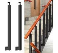 Poteaux de Balustre Carrés-Balustres de Garde-Corps Métalliques Réglables À 270° avec Kits de Vis de Fixation À Embase Plate,Poteaux de Rampe en Fer pour Terrasse (Size:A-95cm,Color:2PCS Side Mount)