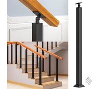 Poteaux de Balustre Carrés-Balustres de Garde-Corps Métalliques Réglables À 270°,Fixation Au Sol,avec Kit de Vis Embase Plate,Poteaux en Fer pour Terrasse Grenier Balcon(Size:100cm/39.3inchcm)