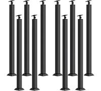 Poteaux De Balustre D’escalier Carrés, Broches De Garde-Corps Carrées en Métal Noir avec Support D’Angle Plat Et Réglable à 270 °, Broches De Balustres D’escali, 10pack, 95cm