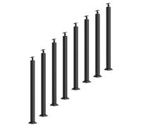 Poteaux de balustre en métal noir - Axe de garde-corps en fer pour escaliers intérieur/extérieur, terrasses, jardins et marches - Parfait pour rénover et améliorer la sécurité