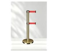 Poteaux De Barrière À Ceinture Rétractable Double Couche, Contrôle Des Foules Robuste, Polyester Qualité Supérieure 2/3/5 M, Connexion Universelle 4 Voies, Hauteur 90 Cm, 7 Kg(Gold-1PCS,3m)