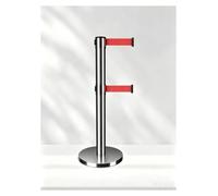 Poteaux De Barrière À Ceinture Rétractable Double Couche, Contrôle Des Foules Robuste, Polyester Qualité Supérieure 2/3/5 M, Connexion Universelle 4 Voies, Hauteur 90 Cm, 7 Kg(Silver-1PCS,5m)