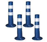Poteaux de barrière d'allée - Cônes de signalisation réfléchissants de 18 et 30 pouces for les parkings et la sécurité de la construction(Blue,4 Pack/17.7 in H)