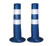 Poteaux de barrière d'allée - Cônes de signalisation réfléchissants de 18 et 30 pouces for les parkings et la sécurité de la construction(Blue,2 Pack/17.7 in H)