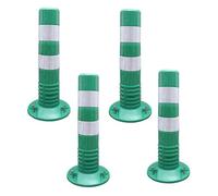 Poteaux de barrière d'allée - Cônes de signalisation réfléchissants de 18 et 30 pouces for les parkings et la sécurité de la construction(Green,4 Pack/17.7 in H)