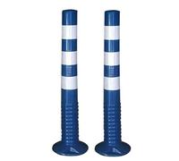 Poteaux de barrière d'allée - Cônes de signalisation réfléchissants de 18 et 30 pouces for les parkings et la sécurité de la construction(Blue,2 Pack/30 in H)
