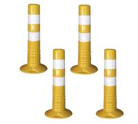 Poteaux de barrière d'allée - Cônes de signalisation réfléchissants de 18 et 30 pouces for les parkings et la sécurité de la construction(Yellow,4 Pack/17.7 in H)
