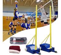 Poteaux De Cadre De Filet De Badminton,Poteaux De Badminton/Volley-Ball pour Jardin, Hauteur Réglable De 1,5 à 2 M, pour Jardin D'école pour Enfants Adultes en Intérieur Ou en Extérieur