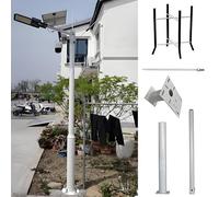 Poteaux de caméra de sécurité pour l'extérieur, support de surveillance segmenté avec vis et cage au sol, support de caméra C-2,5 m