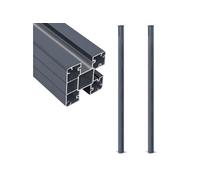 Vidaxl Poteaux De Clôture 2 Pcs Gris Foncé 185 Cm Aluminium