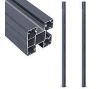 3x Poteaux de Clôture Gris Foncé 185 cm Aluminium Supports Extérieur vidaXL