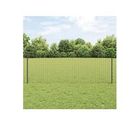 vidaXL Poteau de clôture vert 22 pcs Gris Métal