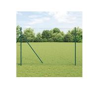 Poteaux de clôture 26 pcs Vert Ø32 mm 200 cm Acier galvanisé 3350123