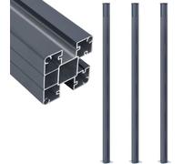 Poteaux de clôture 3 pcs. Gris foncé 185 cm Aluminium