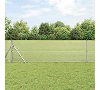 Poteaux de clôture argentés 100 x 0,6 m (filet de 12 x 12 mm) en acier résistant aux intempéries revêtu par pulvérisation pour jardin, terrasse, cour - Construction robuste - Kit de clôture de jardin