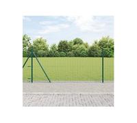 Poteaux de clôture avec plaques de base 7 pcs Ø32mm 90cm en acier galvanisé 42004286