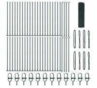 Poteaux de clôture en acier vert 100 x 0,6 m avec filet de 12 x 12 mm, kit de poteaux de clôture d'extérieur revêtu par pulvérisation pour jardin et terrasse, construction robuste pour des solutions