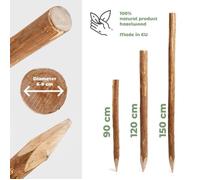 Poteaux de clôture en bois - BOGATECO - Lot de 3 - 500 cm de long - 120 cm de haut - Fabriqué en Europe