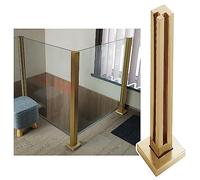 Poteaux de clôture en Verre Kit de Balustrade en Verre Moderne for Une Utilisation intérieure et extérieure Verre carré(Gold-Corner Post,135cm/51)