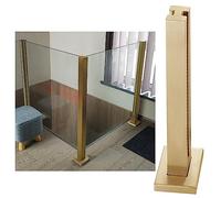 Poteaux de clôture en Verre Kit de Balustrade en Verre Moderne for Une Utilisation intérieure et extérieure Verre carré(Gold-Mid Post,115cm/43)