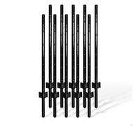 Poteaux de clôture Relaxdays lot de 10 pour grillage à enfoncer 90 cm profilé en U jardin acier noir