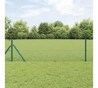 Poteaux de clôture verts - 10 m x 0,6 m - Filet de 16 x 16 mm - En acier revêtu de PVC - Résistant aux intempéries - Pour clôture de jardin, barrière pour animaux
