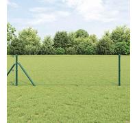 Poteaux de clôture verts 10 x 0,6 m (filet de 36 mm) en acier et PVC, kit de clôture de jardin robuste pour barrière animale, résistant au vent et aux intempéries, montage facile, résistant à la