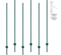 Poteaux de clôture VEVOR 6 pieds, lot de 6 poteaux en T haute performance en métal, poteaux de clôture solides en acier pour cour de jardin, pelouse, fermes et clôtures grillagées en plein air, vert
