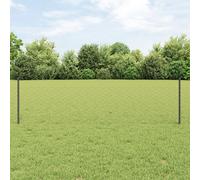 Poteaux De Clôture Vidaxl 11 Pcs U-Channel Gris 60 Cm Acier, Clôture Hexagonale Vidaxl Gris 0,5x100 M Acier