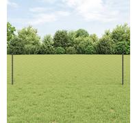 Poteaux De Clôture Vidaxl 11 Pcs U-Channel Gris 60 Cm En Acier, Clôture Hexagonale Vidaxl Gris 0,6x100 M En Acier
